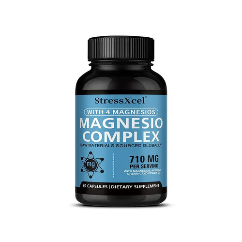 Magnesium Complex 4-In-1 – Magnesium Glycinate, Citrate, Oxide & Gluconate for Nerves, Muscles, Bones & Immune Support