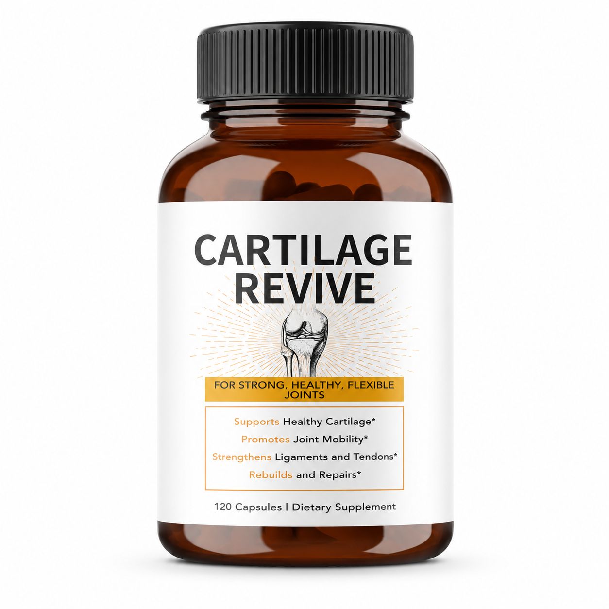Cartilage Regeneration Supplement - Contains Type II Collagen, Glucosamine, MSM, Vitamin D3, Vitamin C - Promotes Joint Mobility