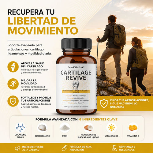 Cartilage Regeneration Supplement - Contains Type II Collagen, Glucosamine, MSM, Vitamin D3, Vitamin C - Promotes Joint Mobility